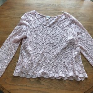 Sheer lace long sleeve top